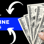 black and blue graphic of hand holding money and arrows point to "the four laws of online sales"