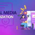 social media concept. graphic reads "social media organization tips"