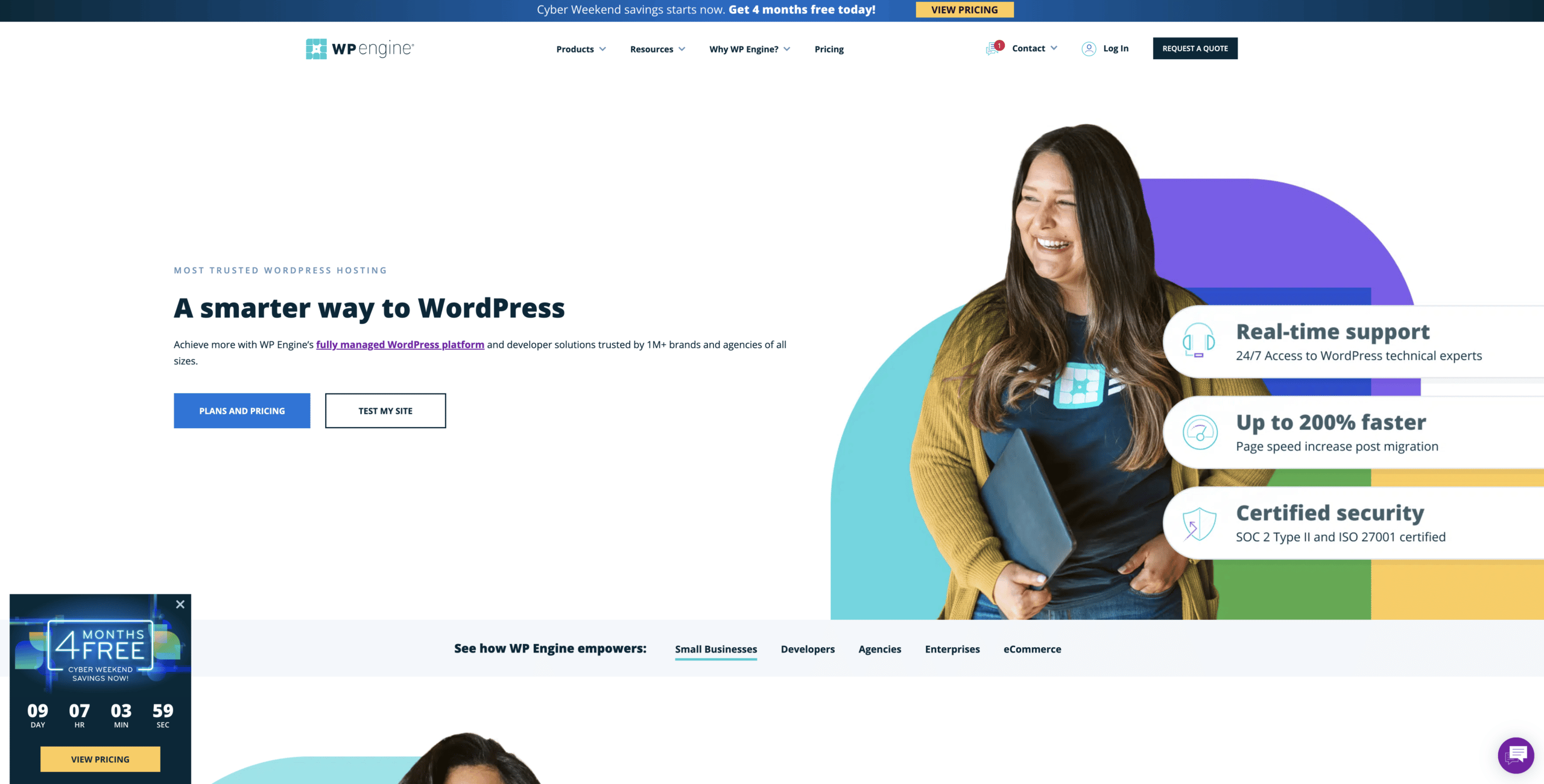 wp engine homepage