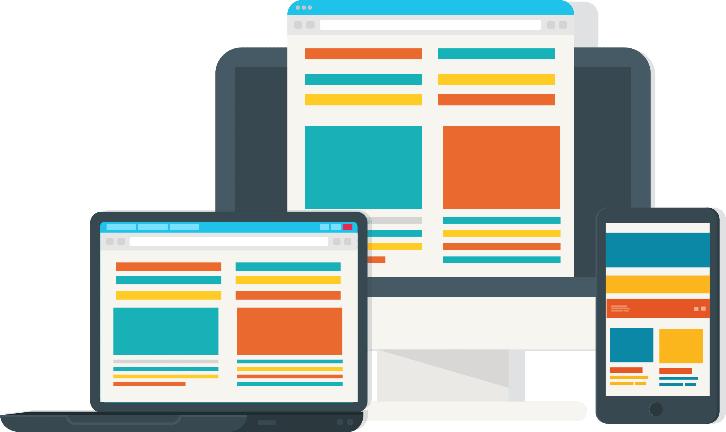 illustration of website design responsive screens