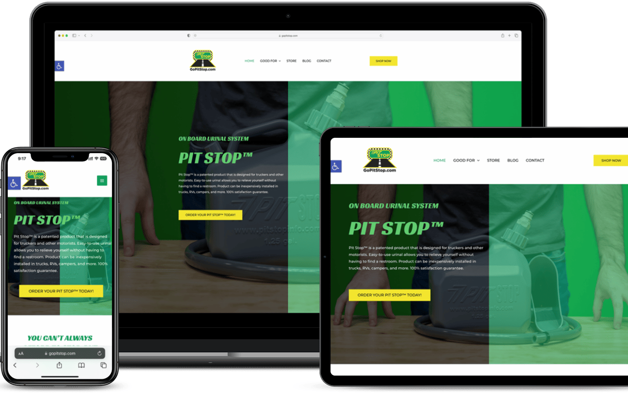 go pit stop website design