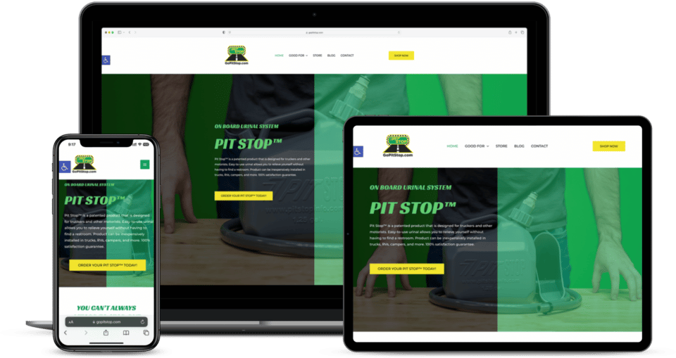 go pit stop website design