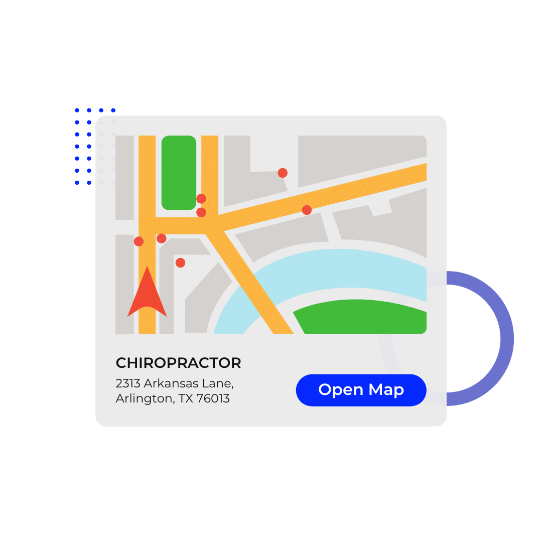 digital marketing google map example from searching for a chiropractor