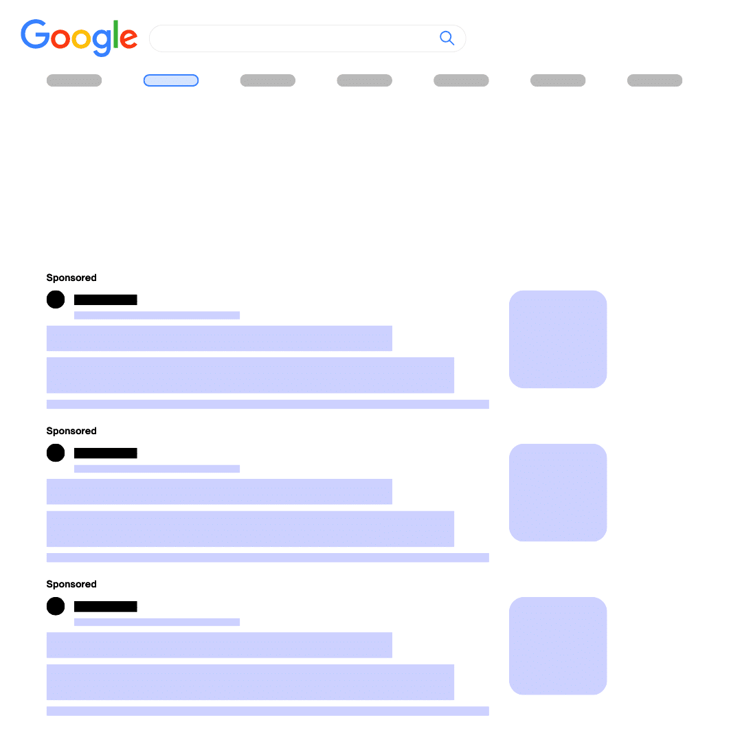 mockup of google search