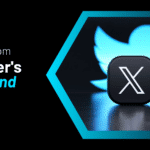 Twitter logo behind X logo. "Branding: LEARN FROM TWITTER’S REBRAND TO X"
