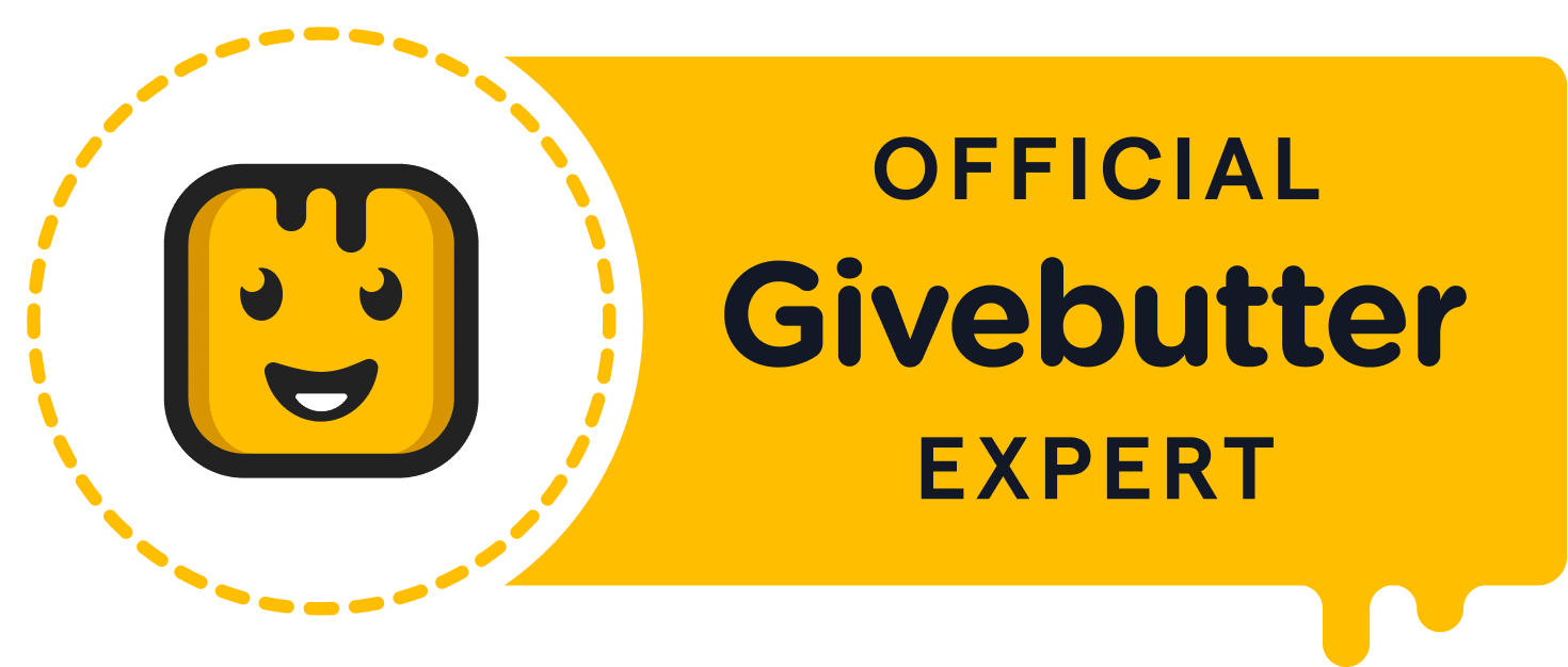 Horizontal yellow and yellow outline givebutter badge