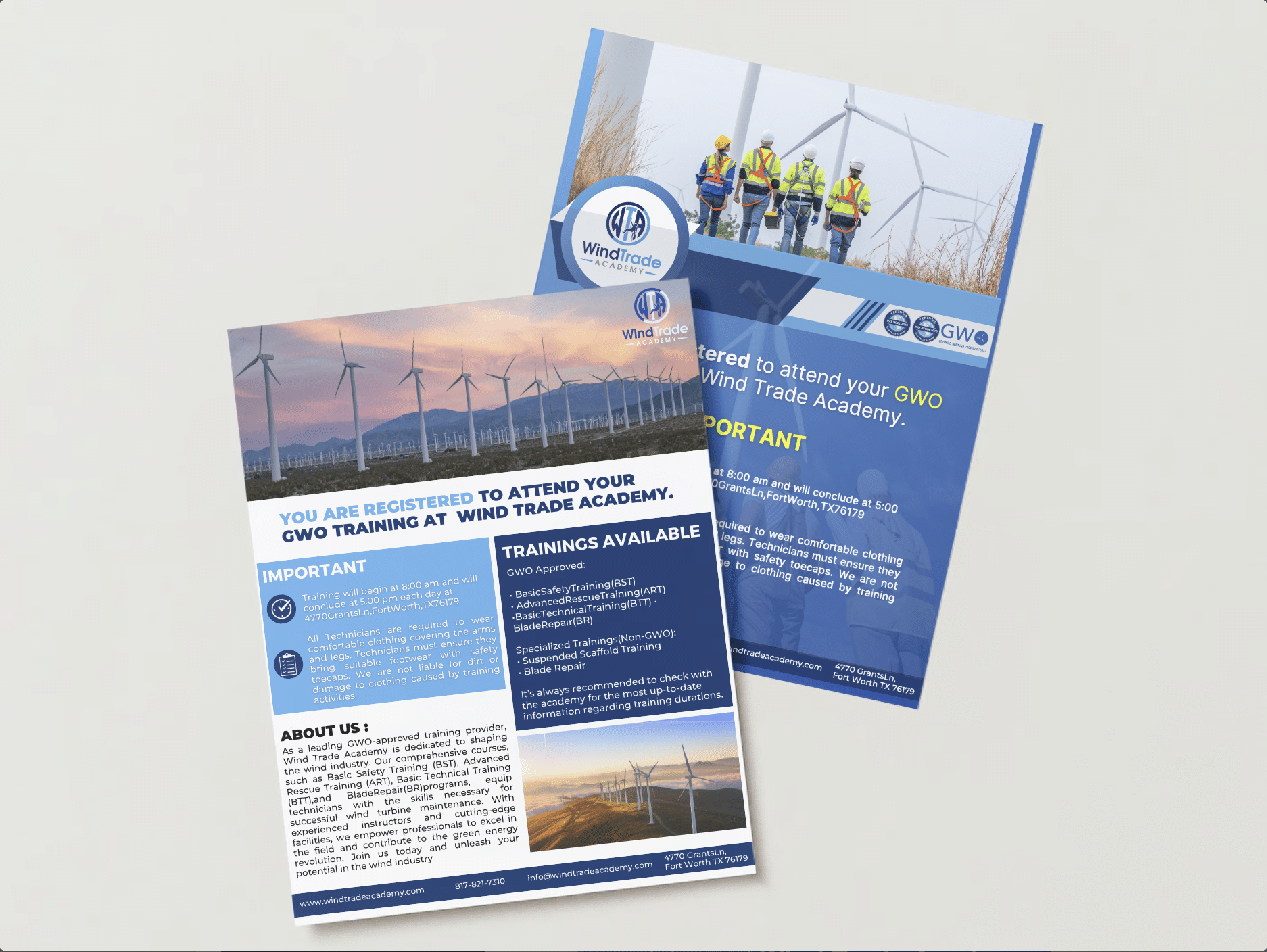 wind trade academy registration flyer