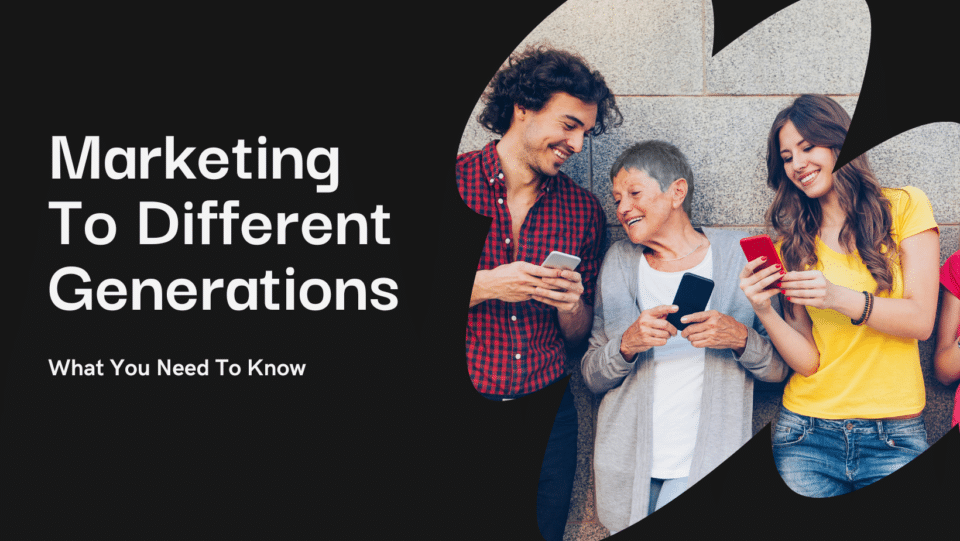black graphic Marketing To Different Generations: What You Need To Know with photo of 3 people of different generations