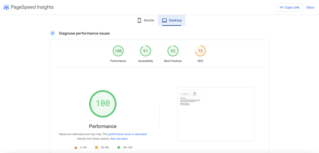 PageSpeed Insights