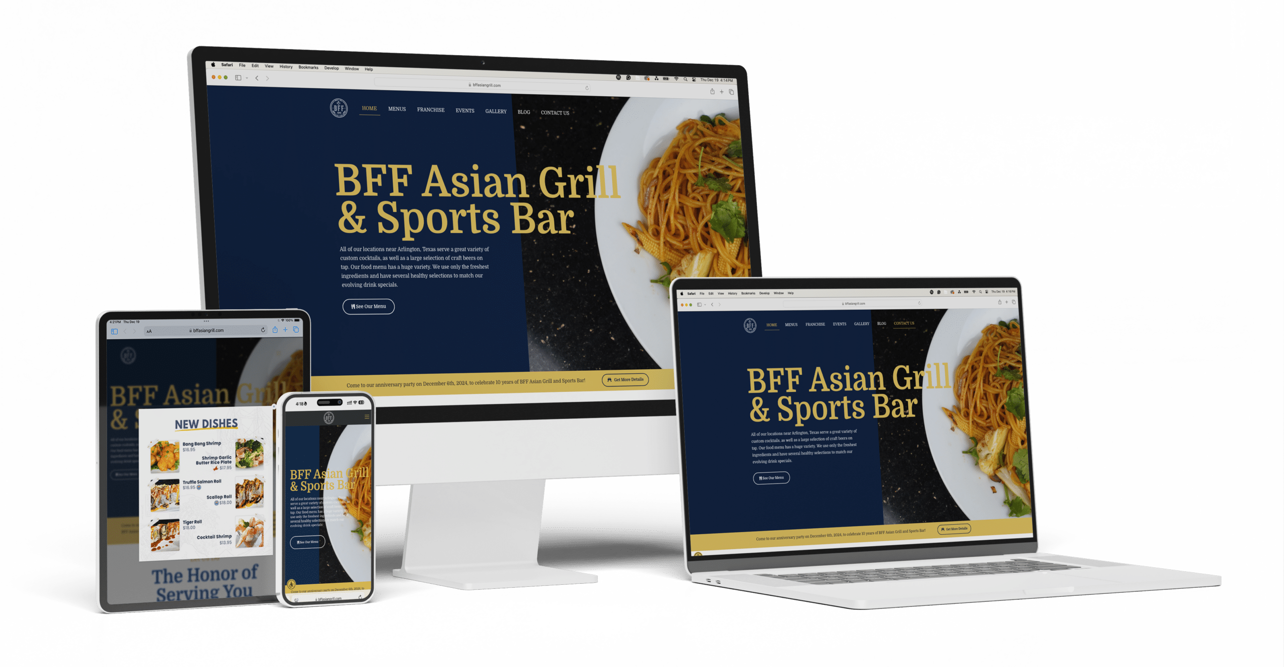 bff asian grill & sports bar website device optimization