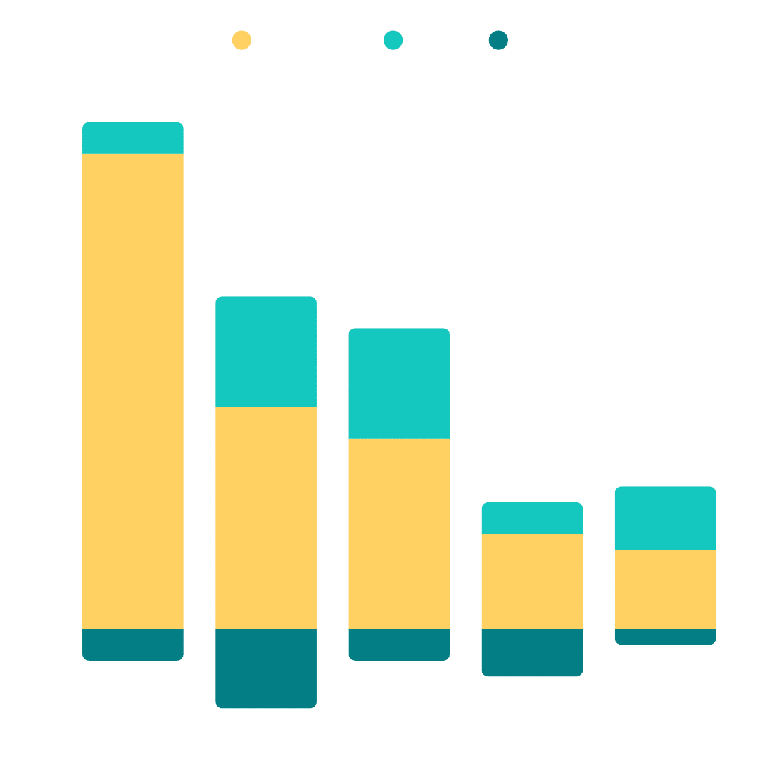 Bar chart depicting Non-Paid, Paid, and Lost Facebook audience segments from January to May 2025