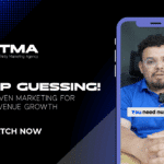 » Advent Trinity Marketing Agency Advent Trinity Marketing Agency graphic with bold text “Stop Guessing! Data-Driven Marketing for Real Revenue Growth.” On the right, a man in glasses and a blue shirt appears in a smartphone frame video, with the caption “You need numbers.