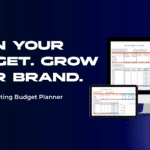 » Advent Trinity Marketing Agency Digital banner with the text “Plan Your Budget. Grow Your Brand.” showing a free marketing budget planner template on desktop, tablet, and mobile screens.