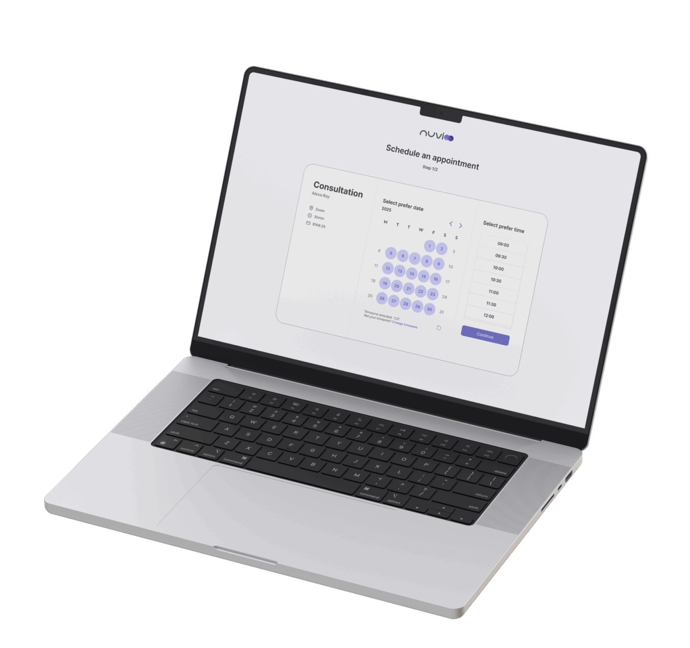 UX/UI Design Onboarding Calendar Interface » Advent Trinity Marketing Agency Calendar view with team assignments illustrating UX/UI onboarding design