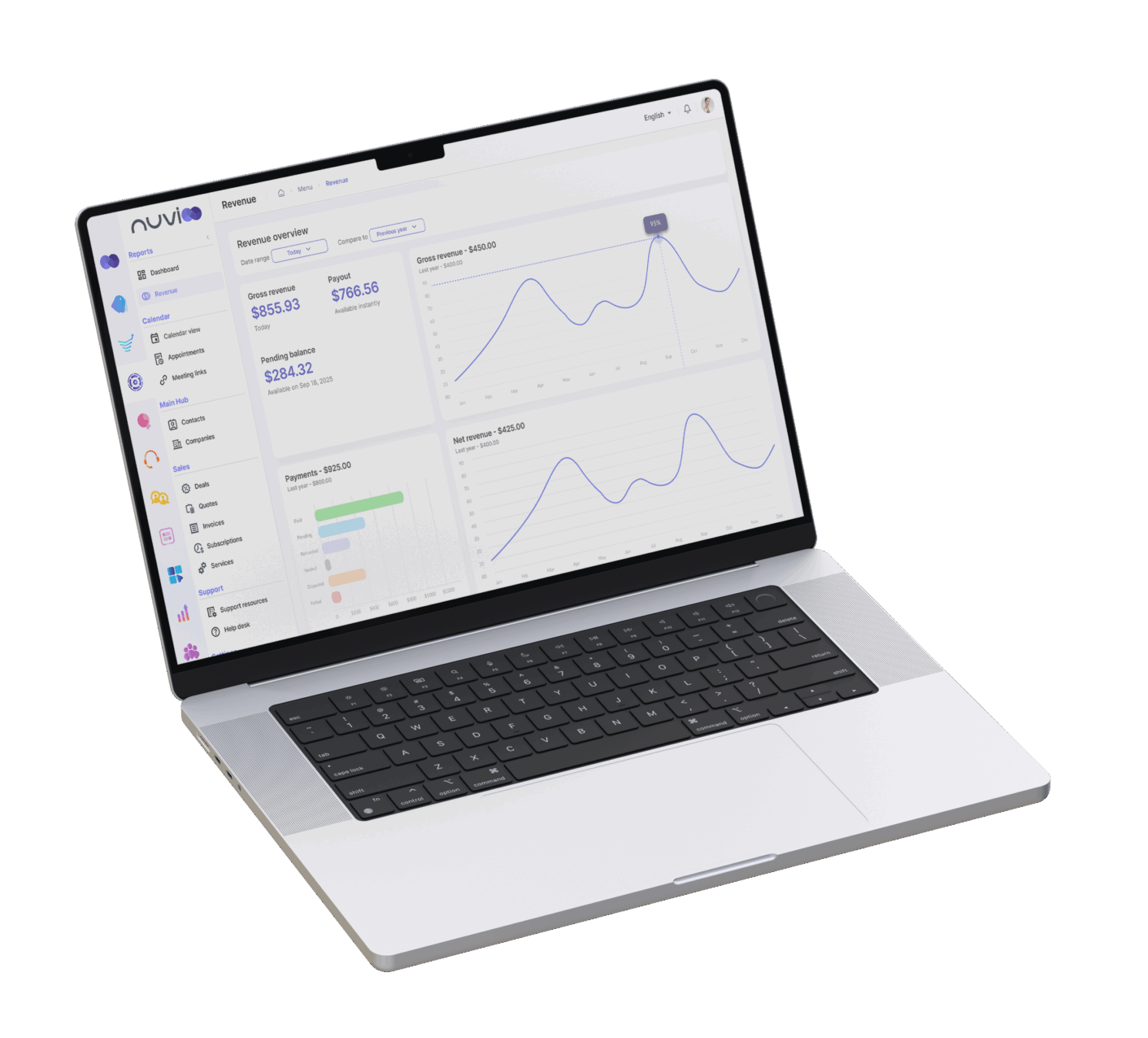 UX/UI Dashboard Design with Analytics » Advent Trinity Marketing Agency Dashboard interface with analytics and revenue charts in UX/UI design style