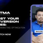 Advent Trinity Marketing Agency promotional graphic with headline 'Boost Your Conversion Rates: Expert Marketing Optimization.' On the right, a phone screen shows a man in a blue shirt speaking with on-screen text 'Here's the truth.' Button below reads 'Watch Now.