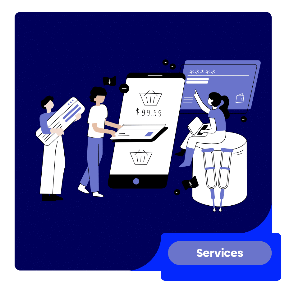 Converting Website Traffic Into Service Leads » Advent Trinity Marketing Agency People interacting with digital service and payment screens representing Website Traffic and online conversions.