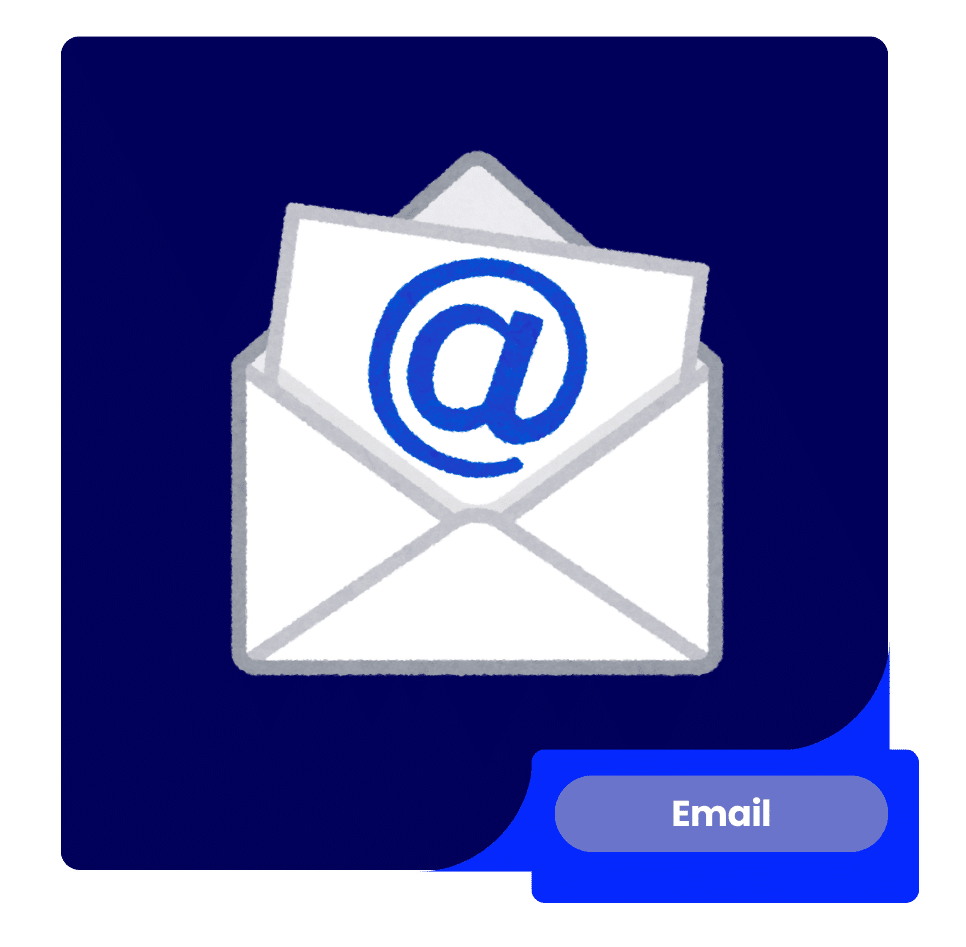 Email marketing Strategy illustration showing an envelope with an email symbol.